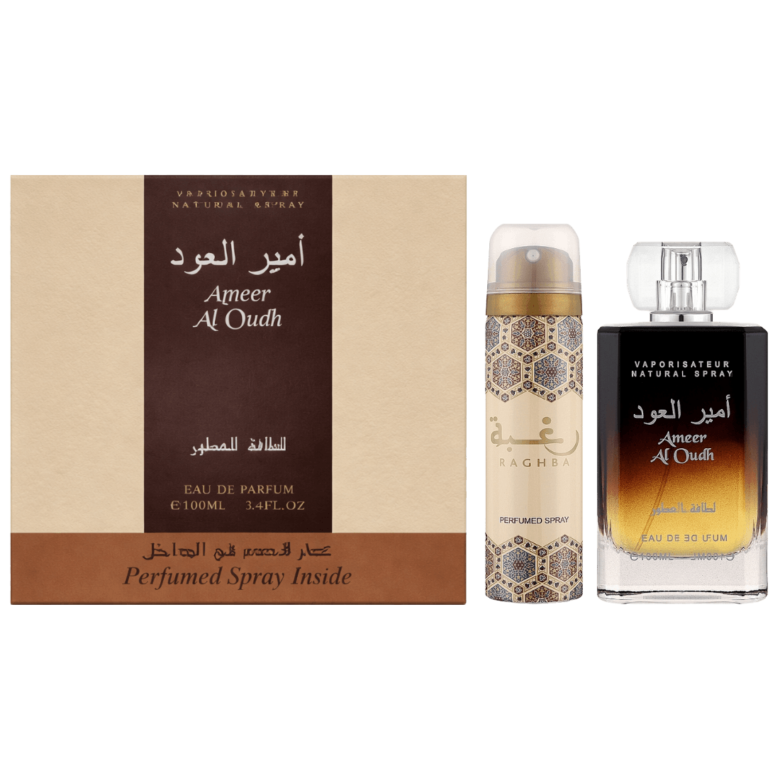 Lattafa Ameer Al Oudh Set arabisches Parfum mit Holz und Amber