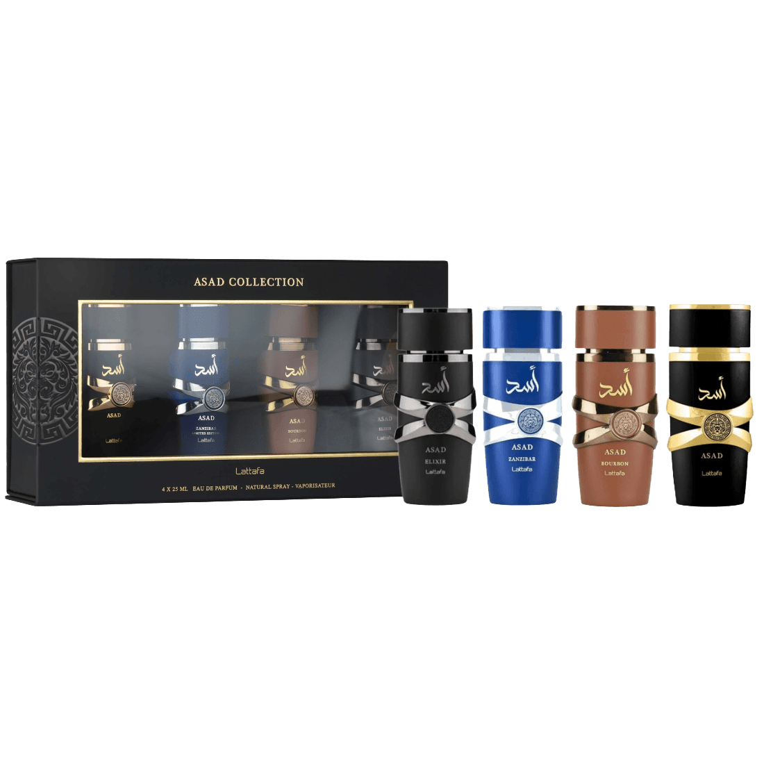 Lattafa Asad Discovery Set mit würzig-orientalischen Düften für Herren