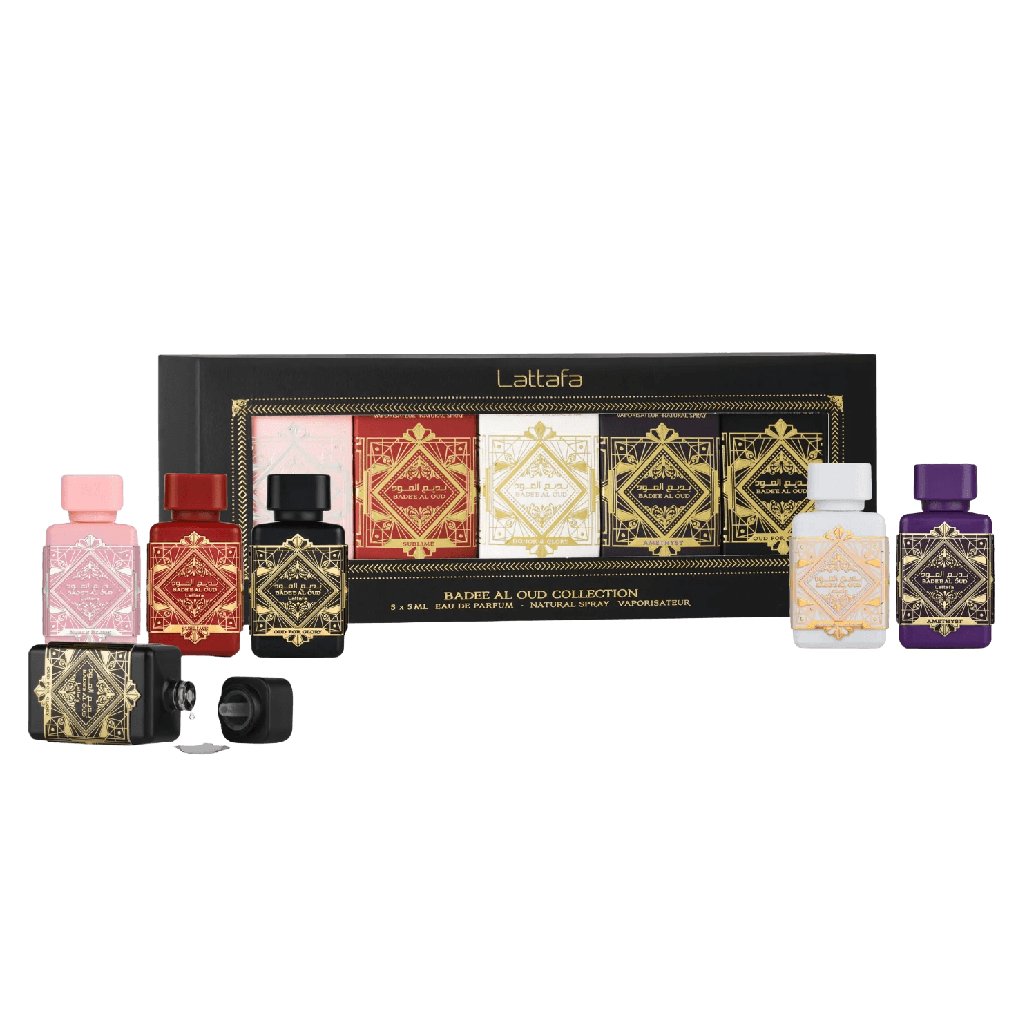 Lattafa Badee Al Oud Discovery Set arabische Duftauswahl mit Amber