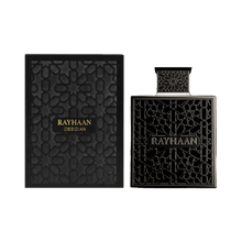 Rayhaan Obsidian holzig-pudrig mit Ambrette, Sandelholz, Zeder und Oud
